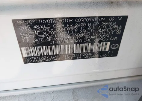 2015 Lexus Gs 350 z USA, uszkodzony, nr VIN JTHBE1BL9FA001348